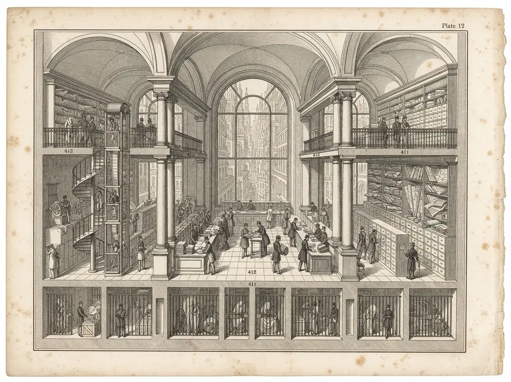 Engraved plate: Vestibule of Provisional Tenancy