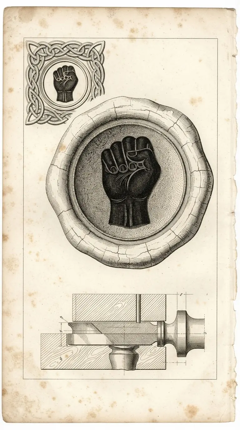 Engraved plate: Sigil of the Closed Fist
